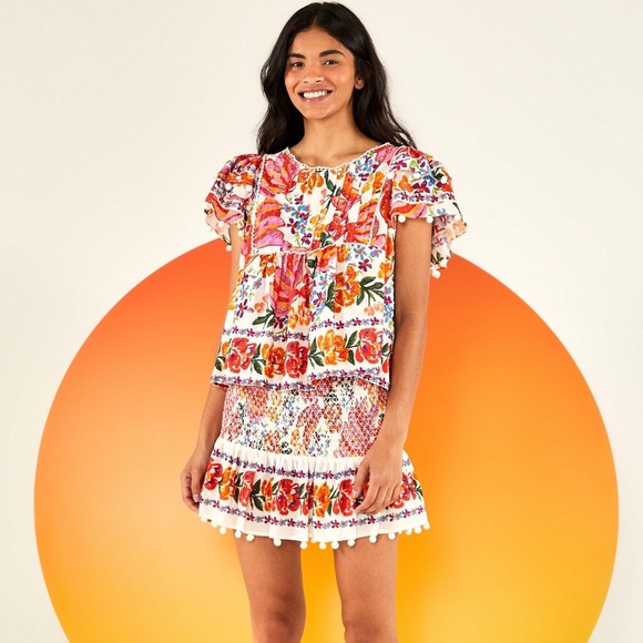 NEW Farm Rio Spring Bananas Mini Skirt Medium - Picture 10 of 17